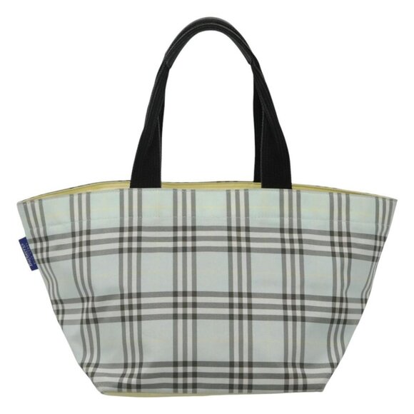 Burberrys Blue Label Nova Check Tote Bag Nylon Light Blue Auth ti2782 - Picture 2 of 13